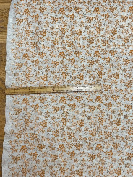 画像2: 生地：花柄プリントミニ裏毛ニット（ベージュ×オレンジ） (2)