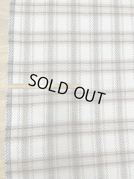 画像2: 生地： ゆる編みチェック柄ウール（ベージュ×茶） (2)