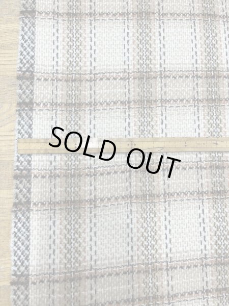 画像3: 生地： ゆる編みチェック柄ウール（ベージュ×茶） (3)