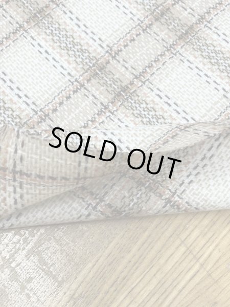 画像5: 生地： ゆる編みチェック柄ウール（ベージュ×茶） (5)