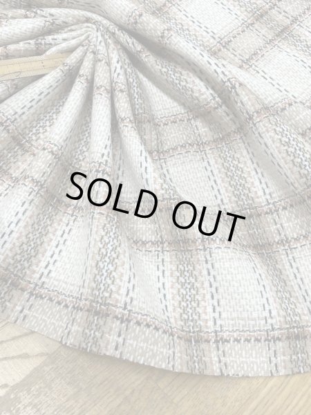 画像6: 生地： ゆる編みチェック柄ウール（ベージュ×茶） (6)