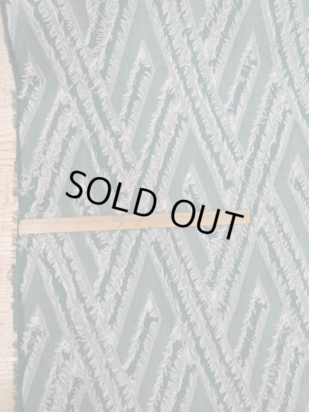 画像3: 生地：ポリ綿幾何学柄カットジャガード（グリーン） (3)