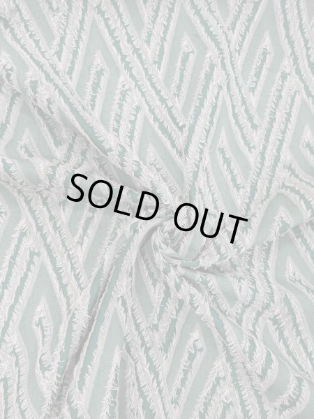 画像7: 生地：ポリ綿幾何学柄カットジャガード（グリーン） (7)