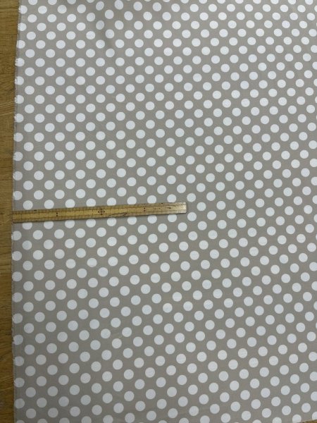 画像2: 生地：ポリエステルドットプリント（ベージュ×ホワイト） (2)