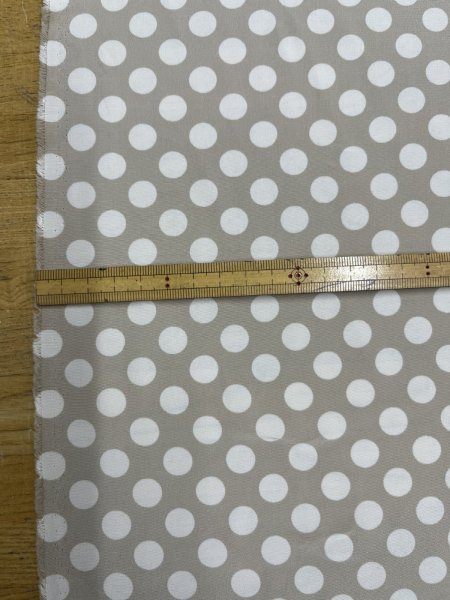 画像3: 生地：ポリエステルドットプリント（ベージュ×ホワイト） (3)