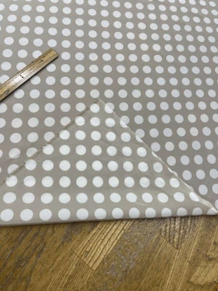 画像4: 生地：ポリエステルドットプリント（ベージュ×ホワイト） (4)