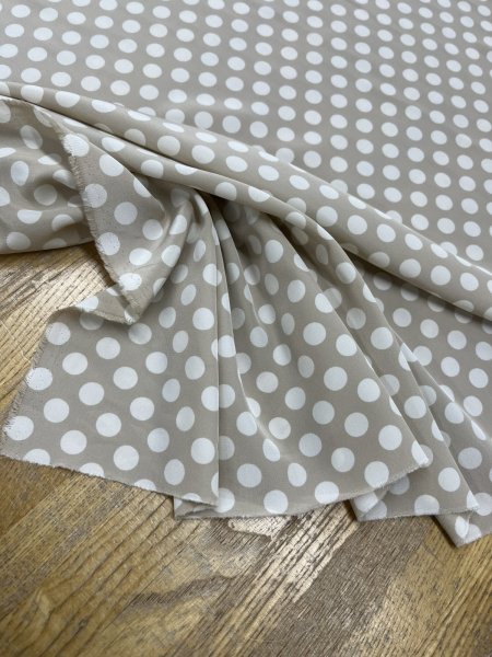 画像6: 生地：ポリエステルドットプリント（ベージュ×ホワイト） (6)