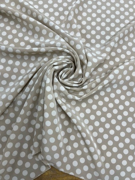 画像7: 生地：ポリエステルドットプリント（ベージュ×ホワイト） (7)