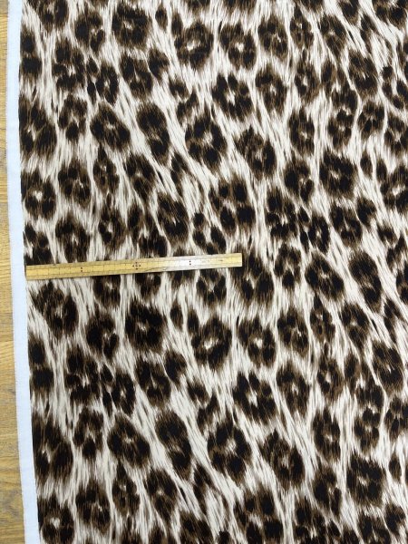 画像2: 生地：ポリエステルレオパードプリント（ベージュ×ブラウン） (2)