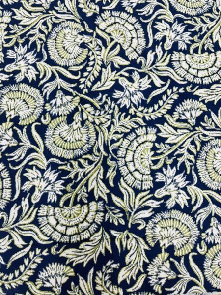 画像8: 生地：ポリエステル100％オリエンタルプリント（紺／白・緑） (8)