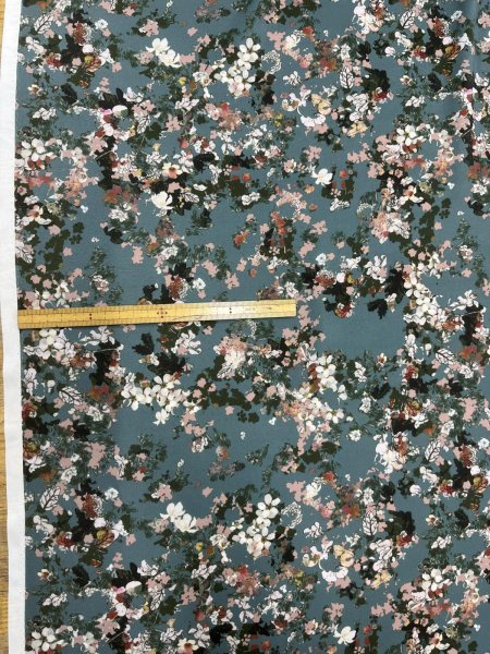 画像2: 生地：花柄リアルプリント（グリーン） (2)