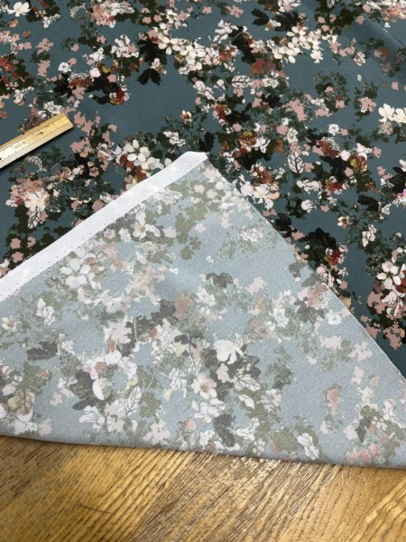 画像4: 生地：花柄リアルプリント（グリーン） (4)