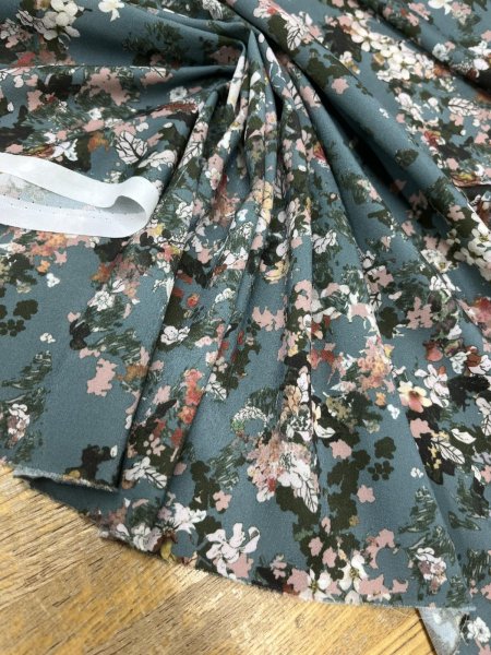 画像6: 生地：花柄リアルプリント（グリーン） (6)