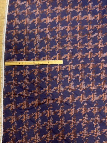 画像3: 生地：ポリエステル100％千鳥格子プリント（ネイビー／オレンジ） (3)