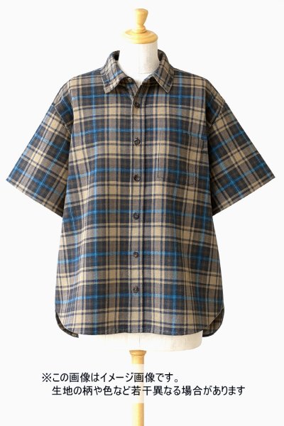 画像1: 生地：綿100％チェック柄両面ダブルガーゼ（茶系） (1)