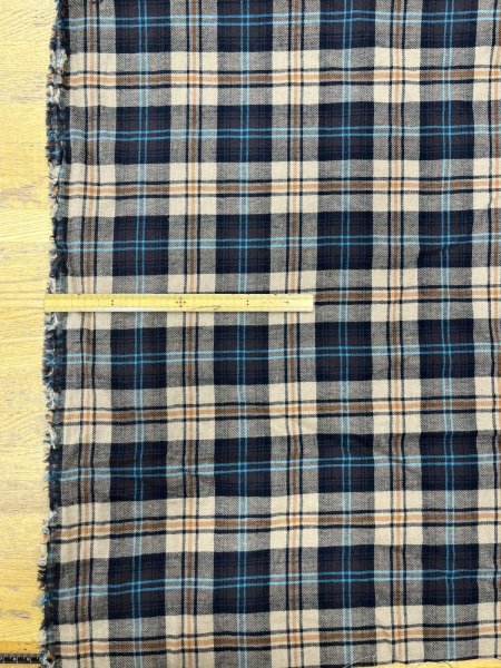 画像2: 生地：綿100％チェック柄両面ダブルガーゼ（茶系） (2)