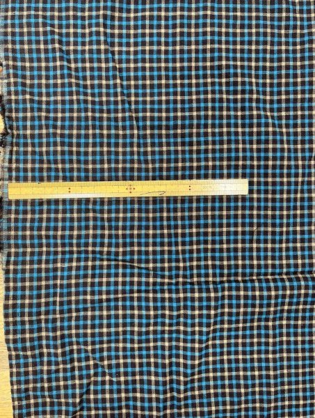 画像4: 生地：綿100％チェック柄両面ダブルガーゼ（茶系） (4)