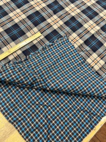 画像5: 生地：綿100％チェック柄両面ダブルガーゼ（茶系） (5)