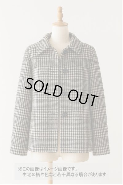 画像1: 生地：千鳥格子柄 ウールポリエステル（ベージュ×茶） (1)