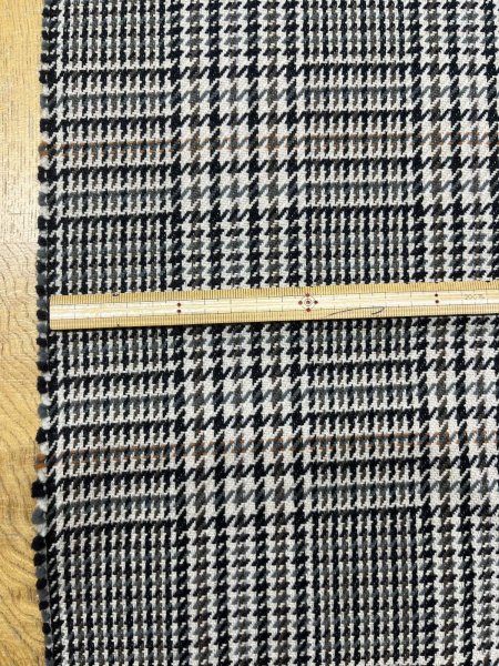 画像3: 生地：千鳥格子柄 ウールポリエステル（ベージュ×茶） (3)