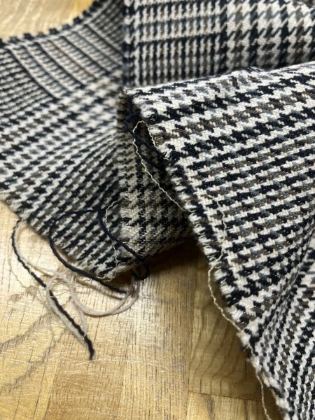 画像7: 生地：千鳥格子柄 ウールポリエステル（ベージュ×茶） (7)