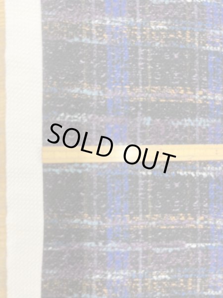 画像3: 生地：ポリエステル100％手描き風チェック柄プリントニット（ネイビー系） (3)