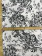 画像3: 生地：綿100％花柄リアルプリント（白地×黒） (3)