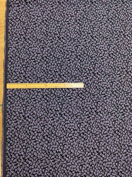 画像1: 生地：ポリエステル小花柄エンボスシャーリング（紺×パープル） (1)