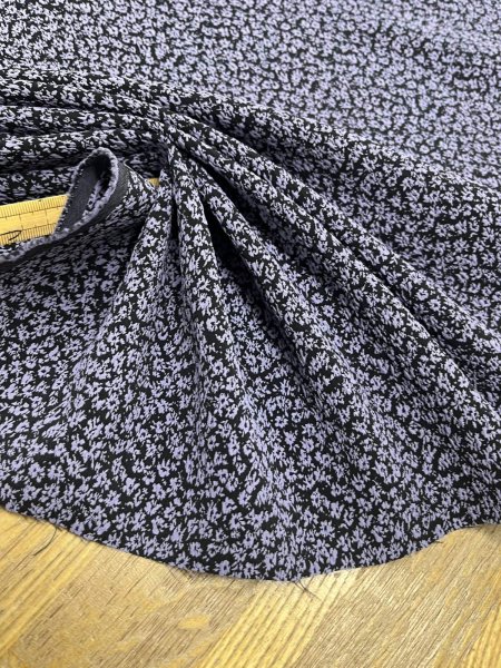 画像5: 生地：ポリエステル小花柄エンボスシャーリング（紺×パープル） (5)