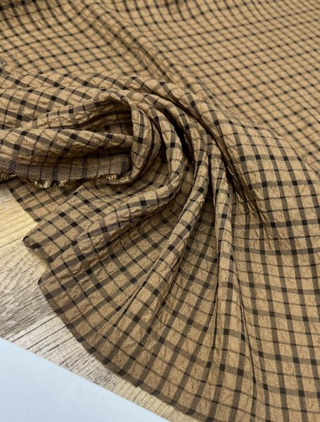 画像6: 生地：ポリエステルチェック柄（茶×黒） (6)