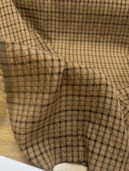 画像8: 生地：ポリエステルチェック柄（茶×黒） (8)