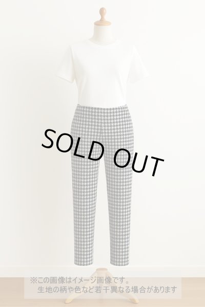 画像1: 生地：千鳥格子2WAYストレッチ（白×黒） (1)