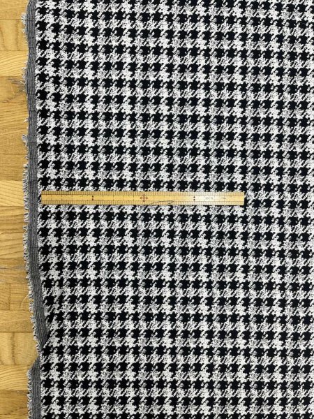 画像2: 生地：千鳥格子2WAYストレッチ（白×黒） (2)