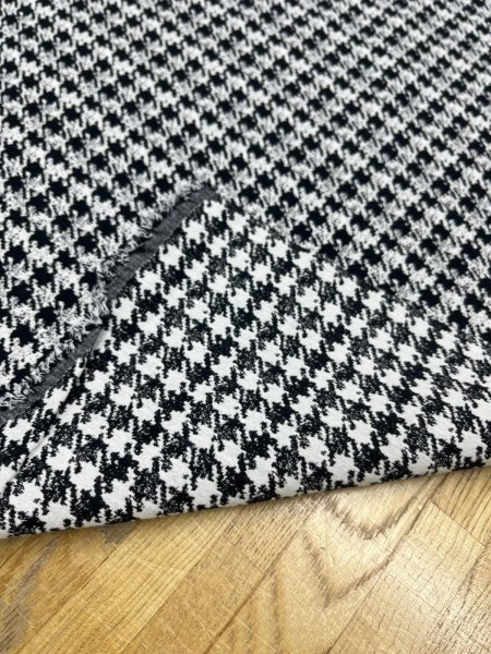 画像4: 生地：千鳥格子2WAYストレッチ（白×黒） (4)