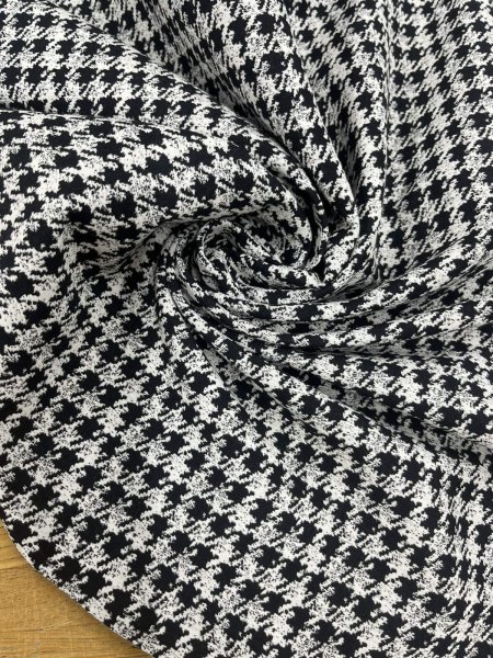 画像6: 生地：千鳥格子2WAYストレッチ（白×黒） (6)