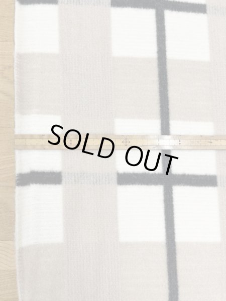 画像3: 生地：大柄チェック起毛ウール混ファブリック（白×黒×グレージュ） (3)