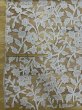 画像1: 生地：オーガンジー花柄刺繍レース（ベージュ） (1)