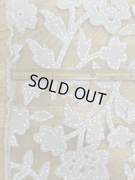画像2: 生地：オーガンジー花柄刺繍レース（ベージュ） (2)