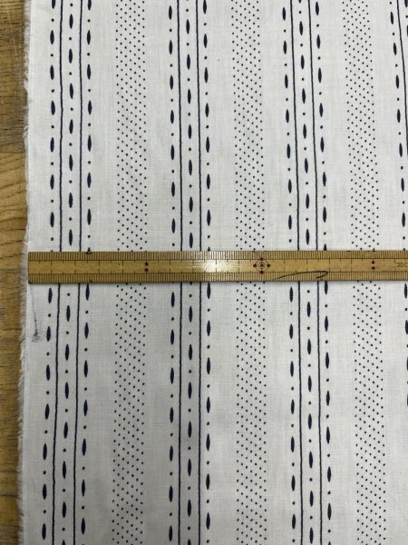 画像3: 生地：綿プリント ストライプドット（白×濃紺） (3)