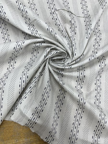 画像7: 生地：綿プリント ストライプドット（白×濃紺） (7)