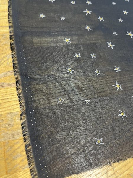 画像5: 生地：星刺繍 シフォン（ブラック／ゴールド） (5)