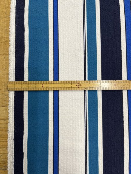 画像3: 生地：ポリエステル 2WAYストレッチ（ホワイト×ブルー） (3)