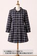 画像1: 生地：綿100％ チェック柄（紺／茶／白） (1)