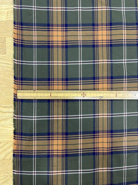 画像3: 生地：綿100％ チェック柄（カーキ／オレンジ） (3)