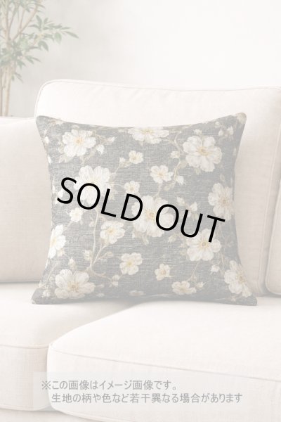 画像1: 生地：ポリエステル100％ フローラルジャカード（ブラック／ゴールド） (1)