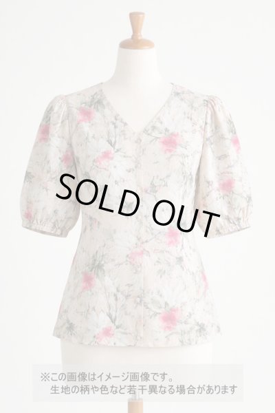 画像1: 生地：ポリエステル100％ フローラルプリント（ヴィンテージクリーム） (1)