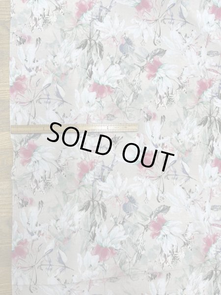 画像2: 生地：ポリエステル100％ フローラルプリント（ヴィンテージクリーム） (2)
