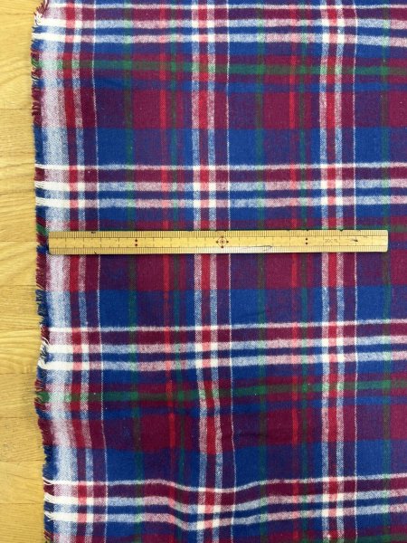 画像3: 生地：綿100％ チェック柄（赤／ブルーライン） (3)