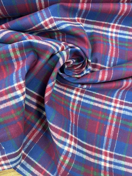 画像6: 生地：綿100％ チェック柄（赤／ブルーライン） (6)