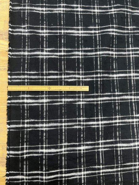 画像2: 生地：綿100％ チェック柄（黒／白） (2)